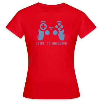 joueur joueur 21e anniversaire - T-shirt Femme - rouge - Devant - AI Model Female 172 dark (172cm)