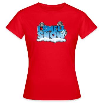 Je sens l’odeur de la neige - T-shirt Femme - rouge - Devant - AI Model Female 172 dark (172cm)