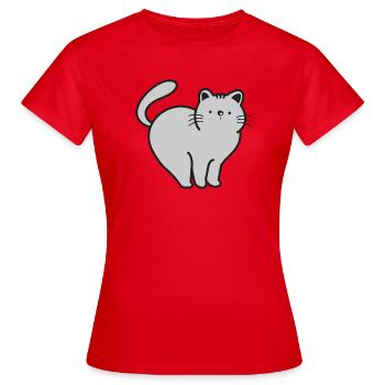 Chats Chats - T-shirt Femme - rouge - Devant - AI Model Female 172 dark (172cm)