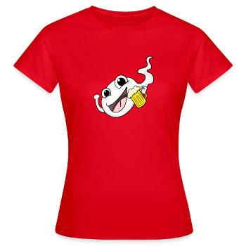 Sperma mit Bier - Frauen T-Shirt - Rot - Vorne - AI Model Female 172 dark (172cm)