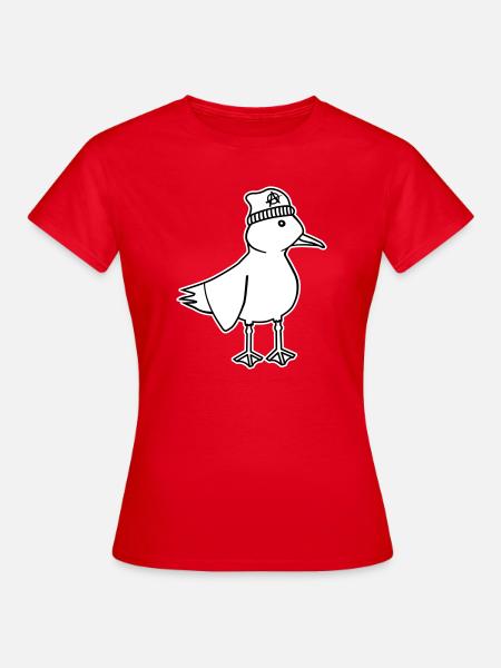 Möwe Anarchie – Freche maritim Hipster Küstenkunst - Frauen T-Shirt - Rot