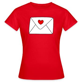 Herz Brief Liebesbrief Geschenk Valentinstag Paare - Frauen T-Shirt - Rot - Vorne - AI Model Female 172 dark (172cm)