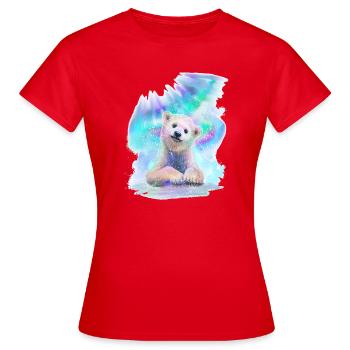 Eisbär - Frauen T-Shirt - Rot - Vorne - AI Model Female 172 dark (172cm)