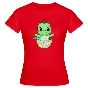 Baby Birth Egg Dino Birth - Women's T-Shirt - red - Front - AI Model Female 172 dark (172cm)