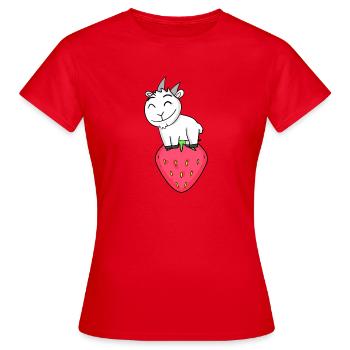 Bock à la fraise - chèvre chèvre - T-shirt Femme - rouge - Devant - AI Model Female 172 dark (172cm)