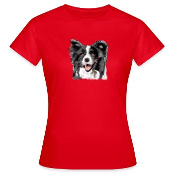 Border Collie - Frauen T-Shirt - Rot - Vorne - AI Model Female 172 dark (172cm)