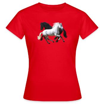 Chevaux - T-shirt Femme - rouge - Devant - AI Model Female 172 dark (172cm)