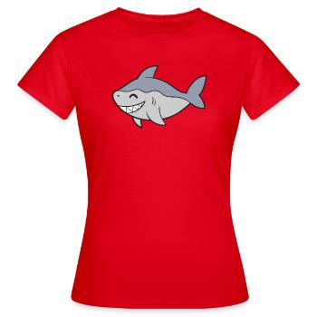 Shark Shark - Women's T-Shirt - red - Front - AI Model Female 172 dark (172cm)