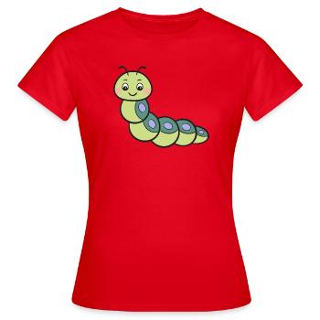 Raupe - Frauen T-Shirt - Rot - Vorne - AI Model Female 172 dark (172cm)