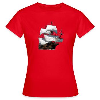 Segelschiff - Frauen T-Shirt - Rot - Vorne - AI Model Female 172 dark (172cm)