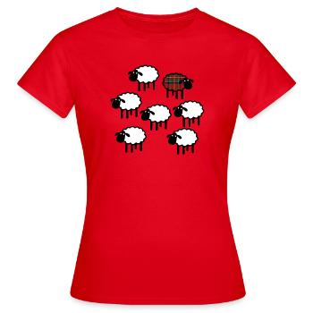 Moutons individuels écossais - T-shirt Femme - rouge - Devant - AI Model Female 172 dark (172cm)