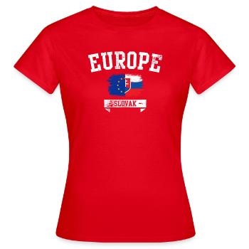 Slowakische Flagge der EU - Frauen T-Shirt - Rot - Vorne - AI Model Female 172 dark (172cm)