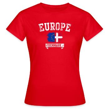 Europa-Dänemark-Flaggen-Mashup - Frauen T-Shirt - Rot - Vorne - AI Model Female 172 dark (172cm)
