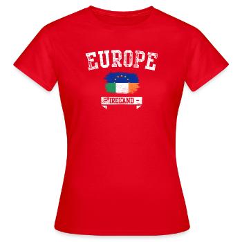 Drapeau de l’Ue Irlande - T-shirt Femme - rouge - Devant - AI Model Female 172 dark (172cm)