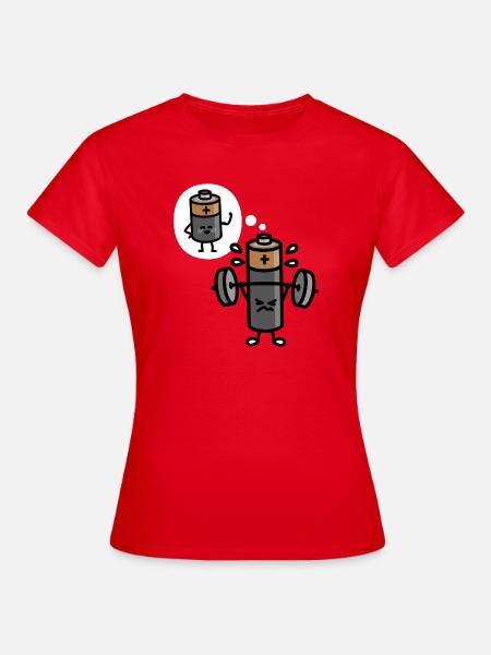 Battery Mindset Bodybuilding Powerlifting Gym - Women's T-Shirt - red