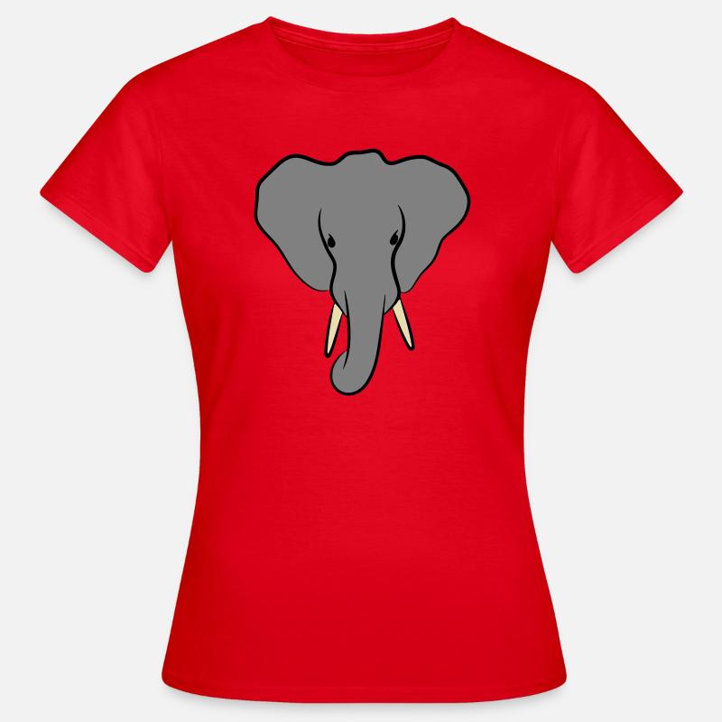 Elephant Head Minimalist - Women's T-Shirt - red