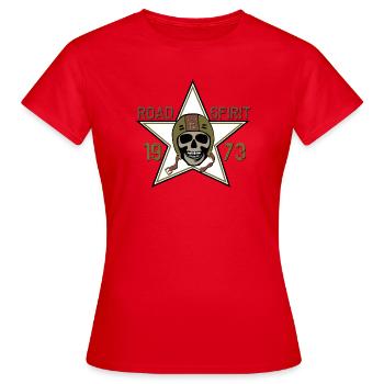 Street Spirit Skull Star 1973 - Women's T-Shirt - red - Front - AI Model Female 172 dark (172cm)