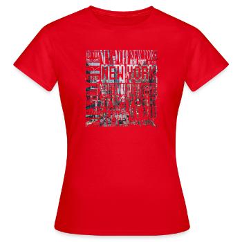 NEW YORK - T-shirt Femme - rouge - Devant - AI Model Female 172 dark (172cm)