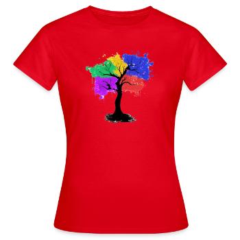 Color Tree - Women's T-Shirt - red - Front - AI Model Female 172 dark (172cm)