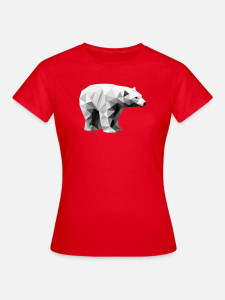 Geometrischer Eisbär | Low-Poly-Arktis-Tier - Frauen T-Shirt - Rot