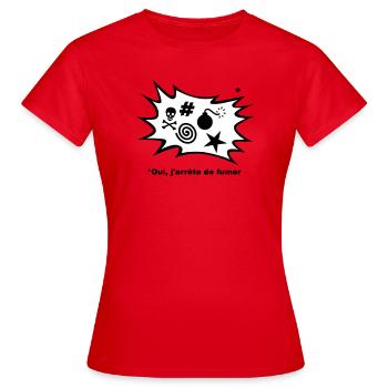 Effectivement, J'arrête de fumer... - T-shirt Femme - rouge - Devant - AI Model Female 172 dark (172cm)