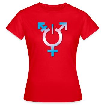 transgenre flagge trans LBGTQ queer ON coming out - T-shirt Femme - rouge - Devant - AI Model Female 172 dark (172cm)