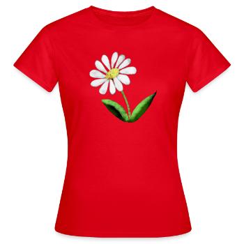 Stolze Marguerite - Frauen T-Shirt - Rot - Vorne - AI Model Female 172 dark (172cm)