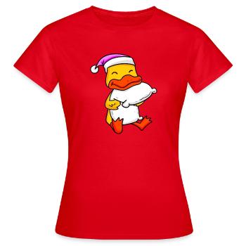 Canard avec oreiller et bonnet de couchage - T-shirt Femme - rouge - Devant - AI Model Female 172 dark (172cm)