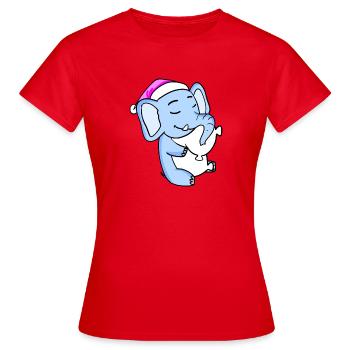 Éléphant avec oreiller et bonnet de couchage - T-shirt Femme - rouge - Devant - AI Model Female 172 dark (172cm)