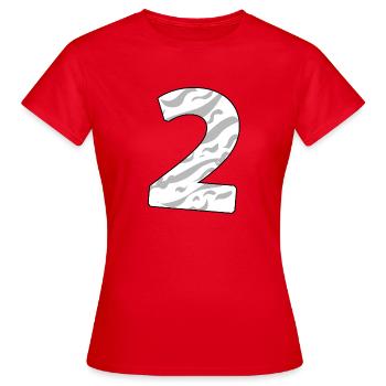 2 - T-shirt Femme - rouge - Devant - AI Model Female 172 dark (172cm)