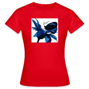 Fleur Bleue Magie avec Magie - T-shirt Femme - rouge - Devant - AI Model Female 172 dark (172cm)