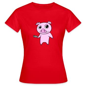 Cochon avec pistolet - T-shirt Femme - rouge - Devant - AI Model Female 172 dark (172cm)