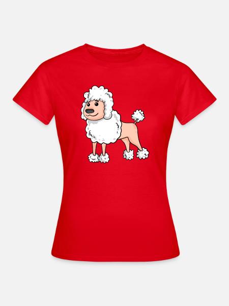 Pudel Weiß Hunderasse - Frauen T-Shirt - Rot