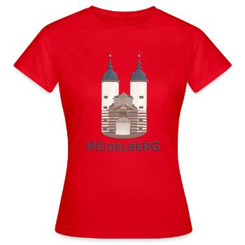 Heidelberg, landmark bridge tower - Women's T-Shirt - red - Front - AI Model Female 172 dark (172cm)