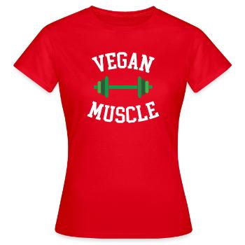 Muscle végétalien - T-shirt Femme - rouge - Devant - AI Model Female 172 dark (172cm)