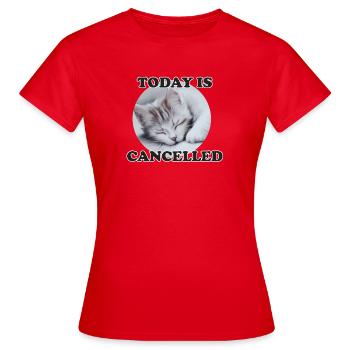 chat endormi - T-shirt Femme - rouge - Devant - AI Model Female 172 dark (172cm)