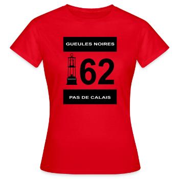 62 Pas de Calais - Frauen T-Shirt - Rot - Vorne - AI Model Female 172 dark (172cm)