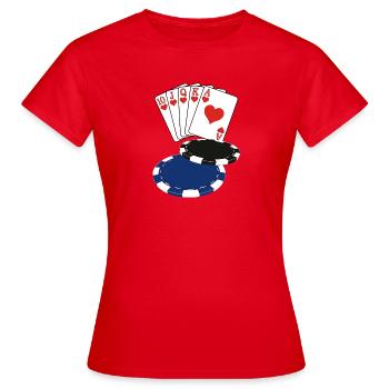 Poker - T-shirt Femme - rouge - Devant - AI Model Female 172 dark (172cm)