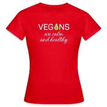 Les végétaliens sont calmes et en bonne santé - T-shirt Femme - rouge - Devant - AI Model Female 172 dark (172cm)