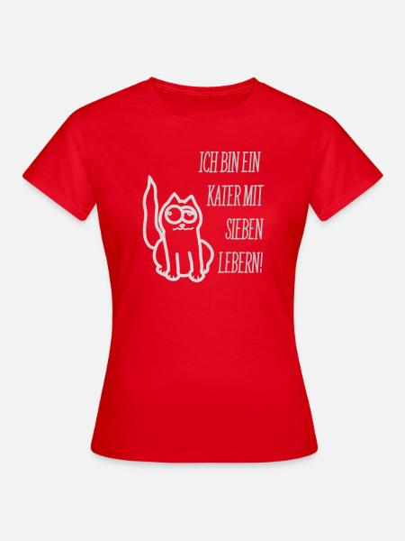 Kater mit 7 Lebern - Frauen T-Shirt - Rot