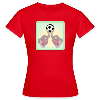Enfants Football - Eléphants COUPLE - Match de Football - T-shirt Femme - rouge - Devant - AI Model Female 172 dark (172cm)