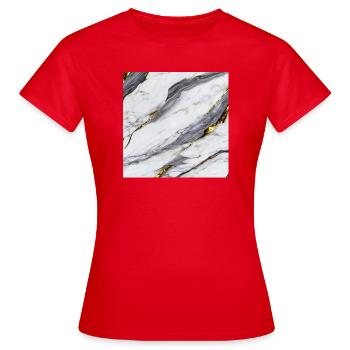 Marmor Weiß Gold Struktur - Frauen T-Shirt - Rot - Vorne - AI Model Female 172 dark (172cm)