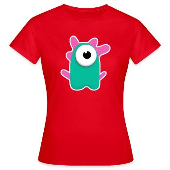 Cute Turquoise Cyclops | Funny Pink Monster - Women's T-Shirt - red - Front - AI Model Female 172 dark (172cm)