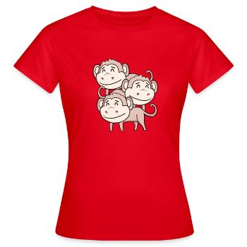 Singes mignons - Singe - T-shirt Femme - rouge - Devant - AI Model Female 172 dark (172cm)