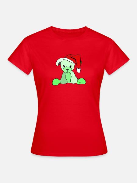 Weihnachtshund Christmas Dog - Frauen T-Shirt - Rot