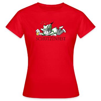 Schützenfest Schütze Bier - Frauen T-Shirt - Rot - Vorne - AI Model Female 172 dark (172cm)