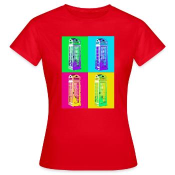 Multicolored Pop Art Phone Booth - Women's T-Shirt - red - Front - AI Model Female 172 dark (172cm)
