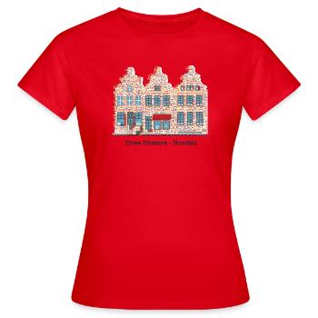 Norden, Frise orientale, Landmark Three Sisters - T-shirt Femme - rouge - Devant - AI Model Female 172 dark (172cm)