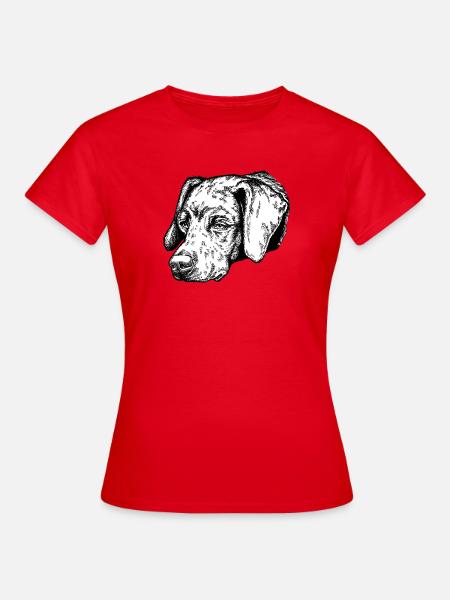 Braque du Bourbonnais Portrait - Frauen T-Shirt - Rot