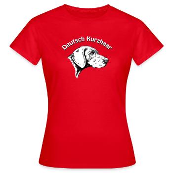 Dt. Kurzhaar - Frauen T-Shirt - Rot - Vorne - AI Model Female 172 dark (172cm)